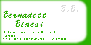 bernadett biacsi business card